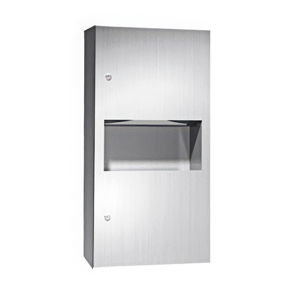 American Specialties, Inc. Simplicity 10-64623-9 Stainless Steel Surface-Mounted Paper Towel Dispenser with 2.2 Gallon Waste Receptacle