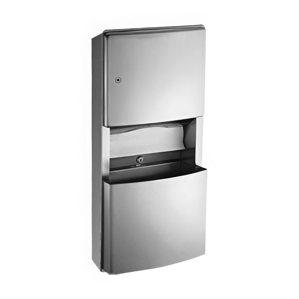 American Specialties, Inc. Roval 10-204623-9 Surface-Mounted Paper Towel Dispenser and Removable Waste Receptacle