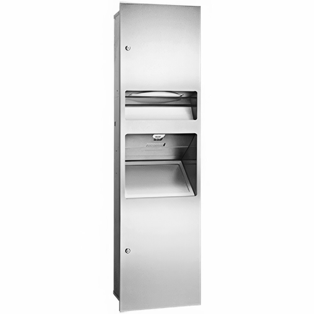 American Specialties, Inc. Simplicity 10-64672 Stainless Steel Cabinet with Paper Towel Dispenser and 6.8 Gallon Trash Can for 10-64672-1 / 10-64672-2