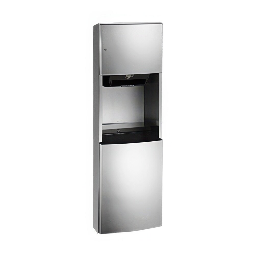 American Specialties, Inc. Roval 10-204692AC-6 Semi-Recessed AC-Operated Automatic Roll Paper Towel Dispenser with 17.8 Gallon Waste Receptacle