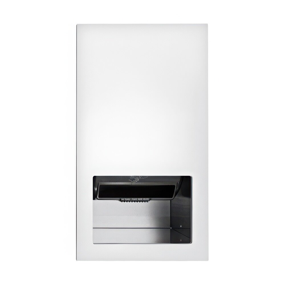 American Specialties, Inc. Piatto 10-645210AC-00 Recessed Automatic Roll Paper Towel Dispenser with White Phenolic Door - AC Powered