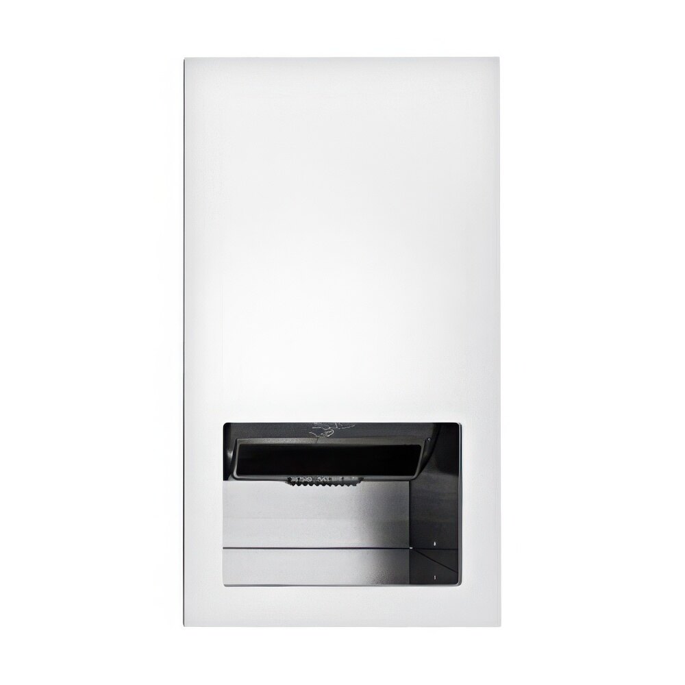American Specialties, Inc. Piatto 10-645210A-00 Recessed Automatic Roll Paper Towel Dispenser with White Phenolic Door
