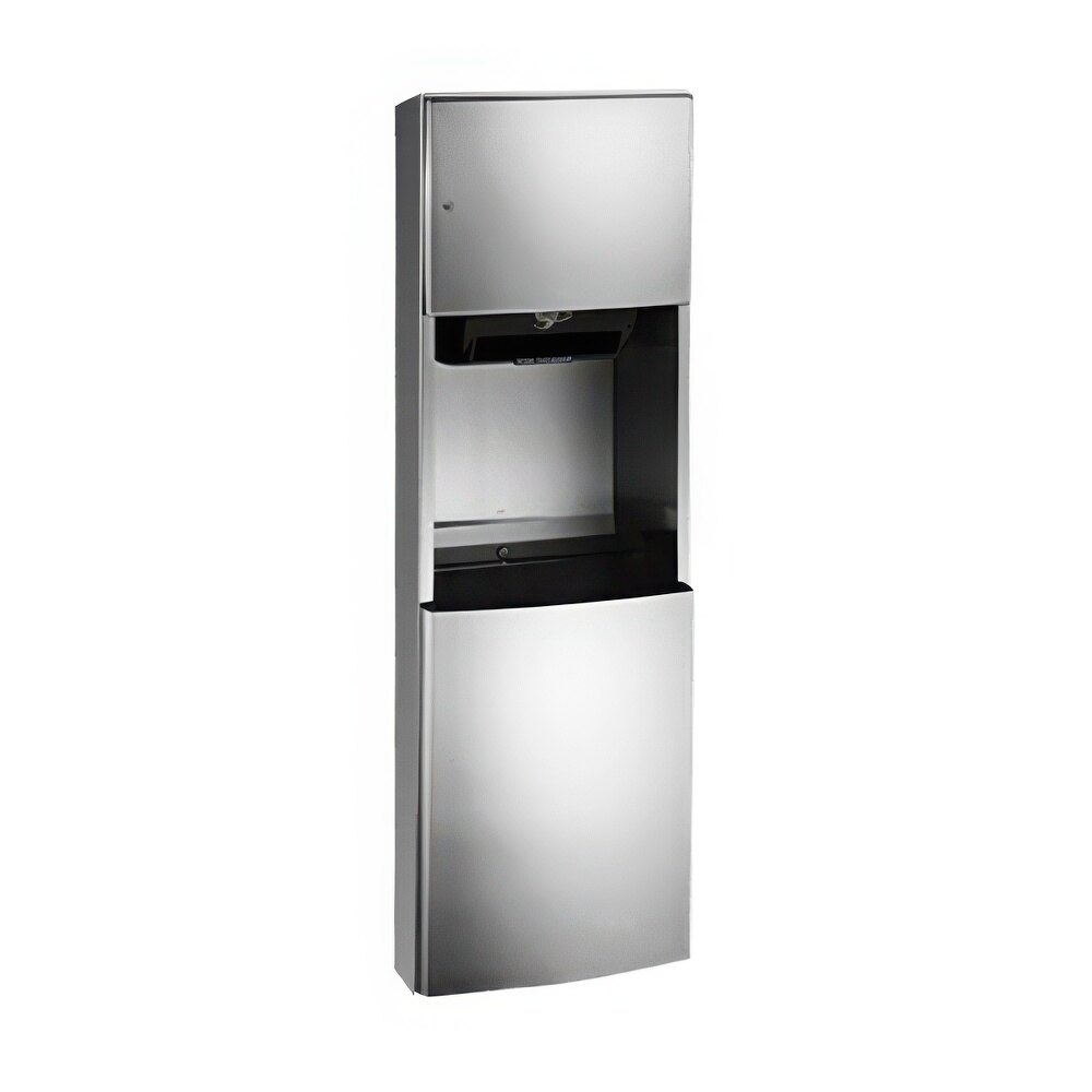 American Specialties, Inc. Roval 10-204692A-6 Semi-Recessed Battery-Operated Automatic Roll Paper Towel Dispenser with 17.8 Gallon Waste Receptacle