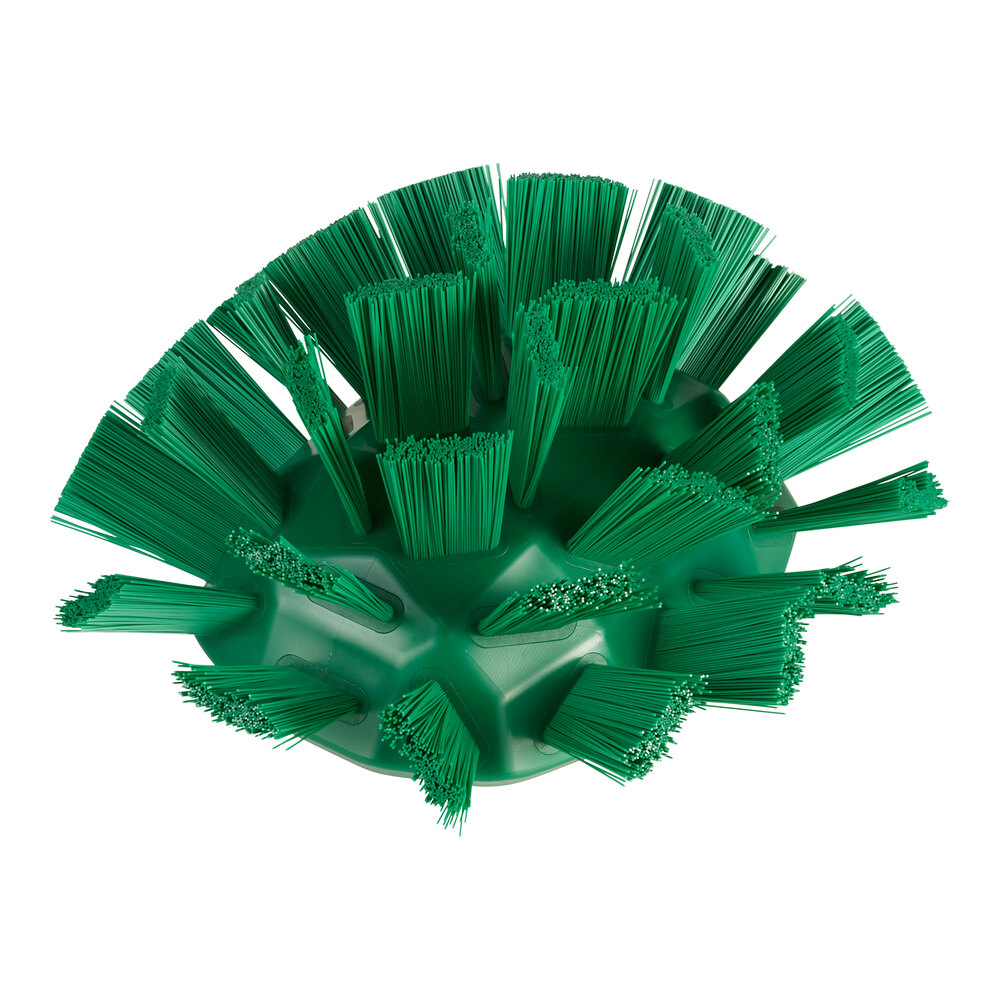 Vikan UST 70302 7 1/2" Green Tank Brush Head with Stiff Polyester Bristles