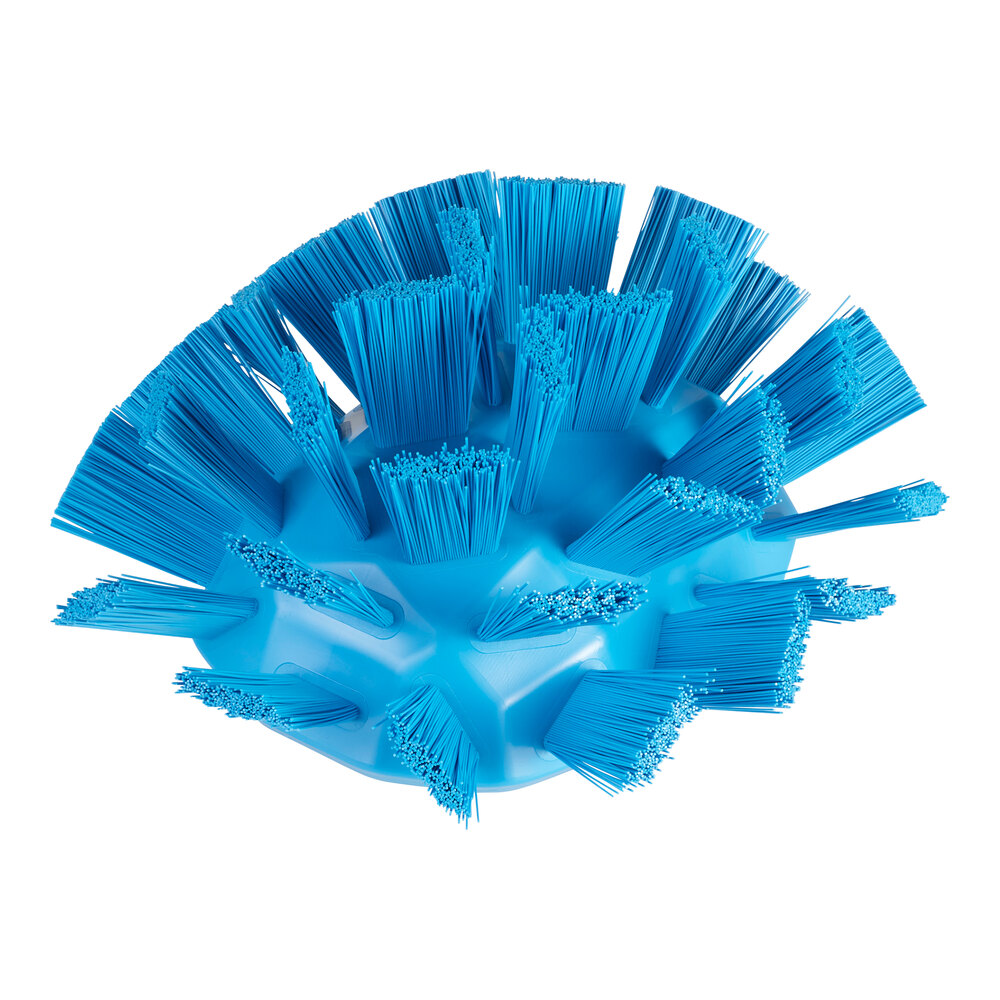 Vikan UST 70303 7 1/2" Blue Tank Brush Head with Stiff Polyester Bristles