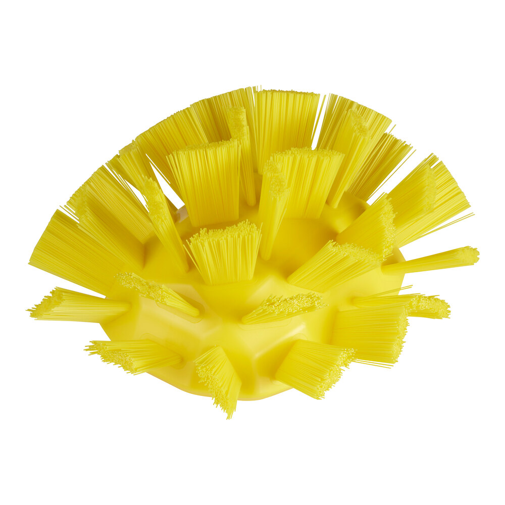 Vikan UST 70306 7 1/2" Yellow Tank Brush Head with Stiff Polyester Bristles