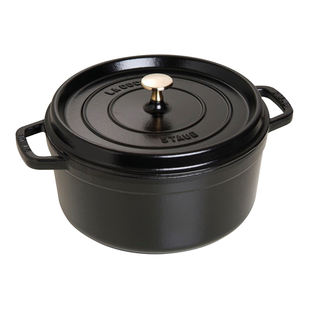 Staub 5.5 Qt. Black Enameled Cast Iron Dutch Oven 1003920