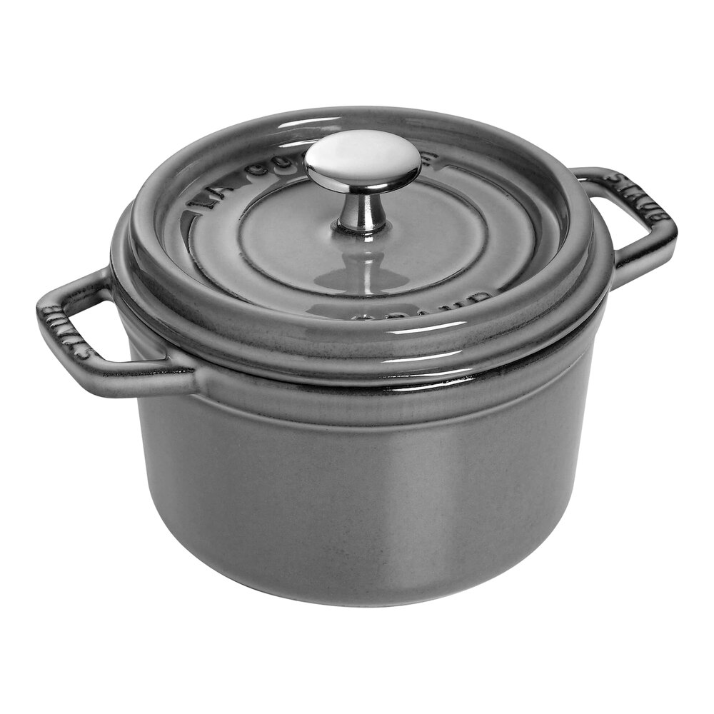 Staub 1.25 Qt. Graphite Gray Enameled Cast Iron Dutch Oven 1004055