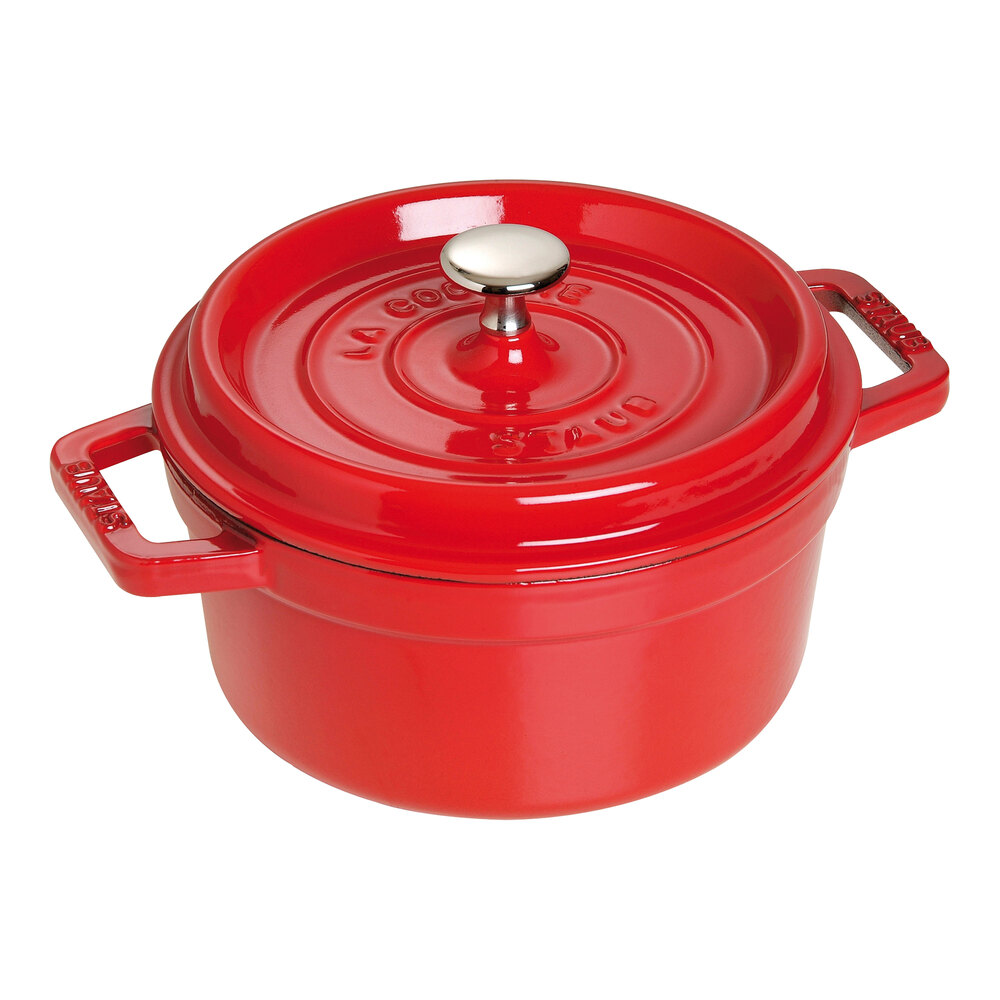 Staub 2.75 Qt. Cherry Enameled Cast Iron Dutch Oven 1004208