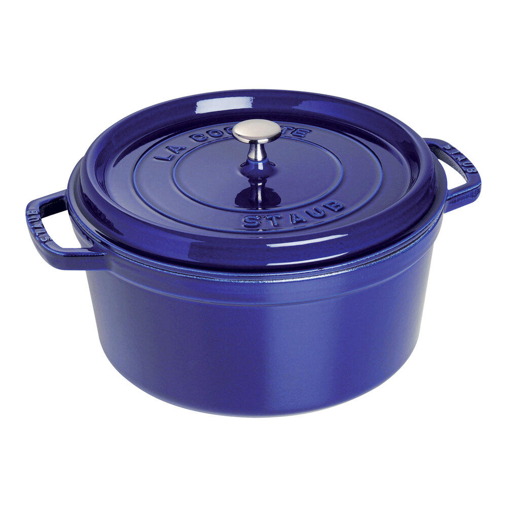 Staub 5.5 Qt. Dark Blue Enameled Cast Iron Dutch Oven 1004299