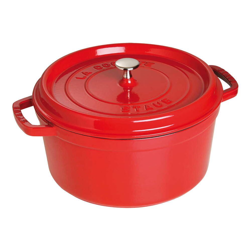 Staub 7 Qt. Cherry Enameled Cast Iron Dutch Oven 1004224
