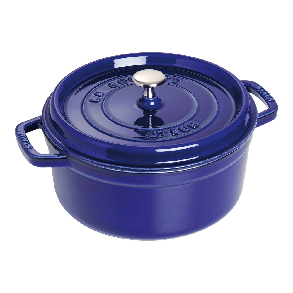 Staub 4 Qt. Dark Blue Enameled Cast Iron Dutch Oven 1004297