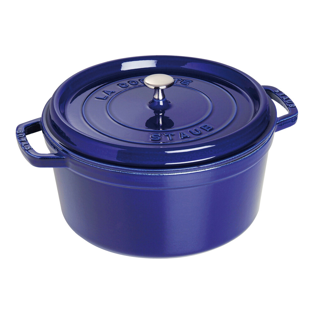 Staub 7 Qt. Dark Blue Enameled Cast Iron Dutch Oven 1004301