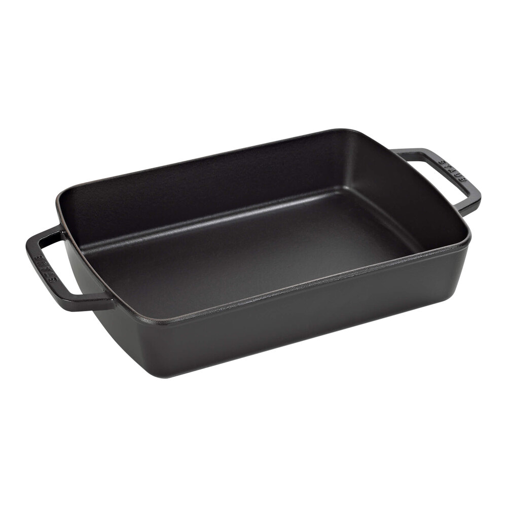 Staub 3.3 Qt. Black Enameled Cast Iron Rectangular Baking Dish 1004326