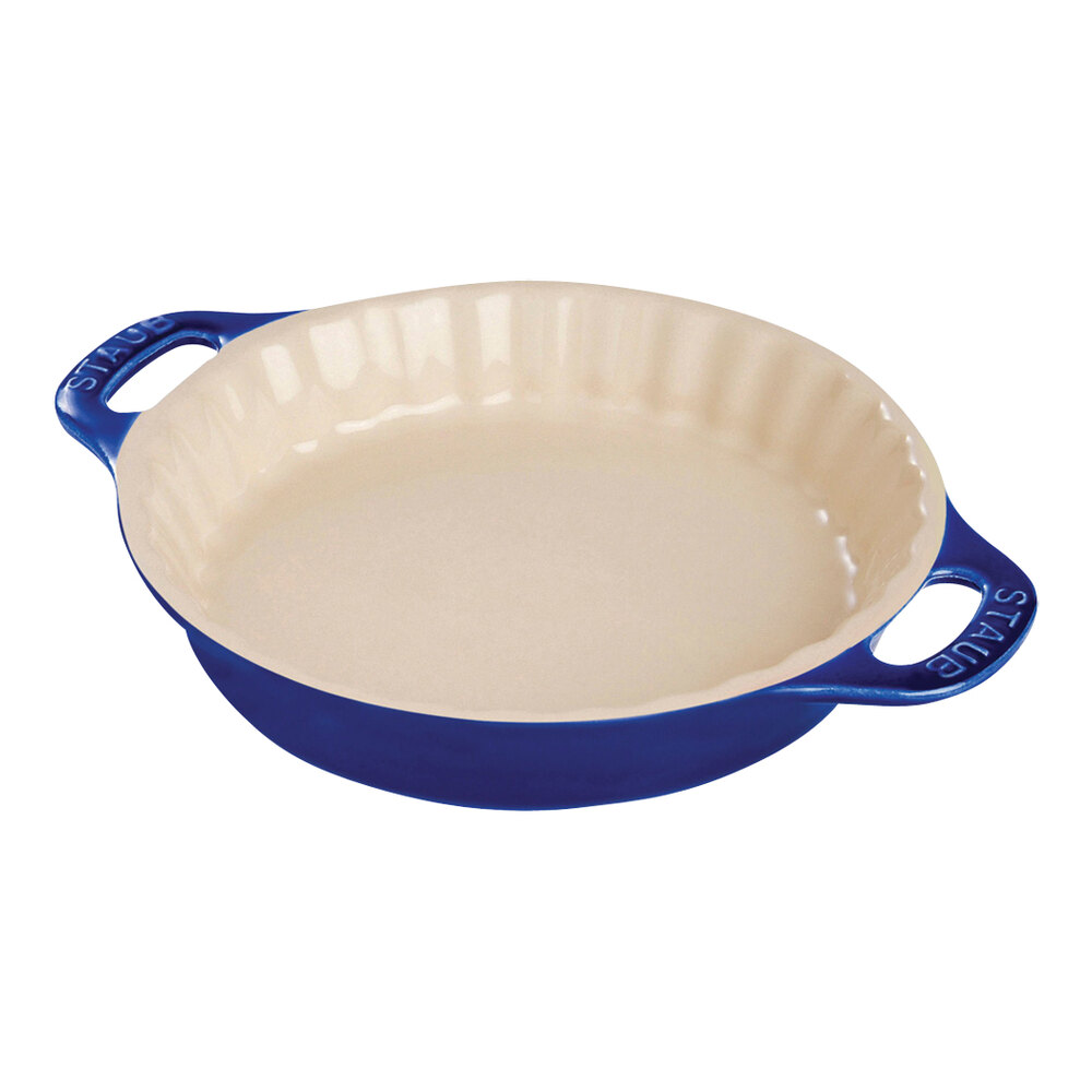 Staub 9" Round Dark Blue Ceramic Pie Dish 1014857
