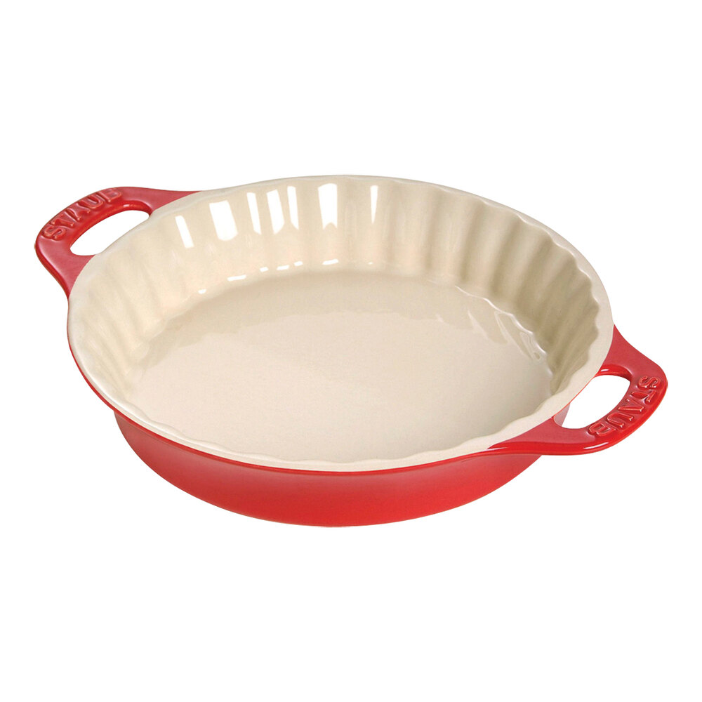 Staub 9" Round Cherry Ceramic Pie Dish 1014856