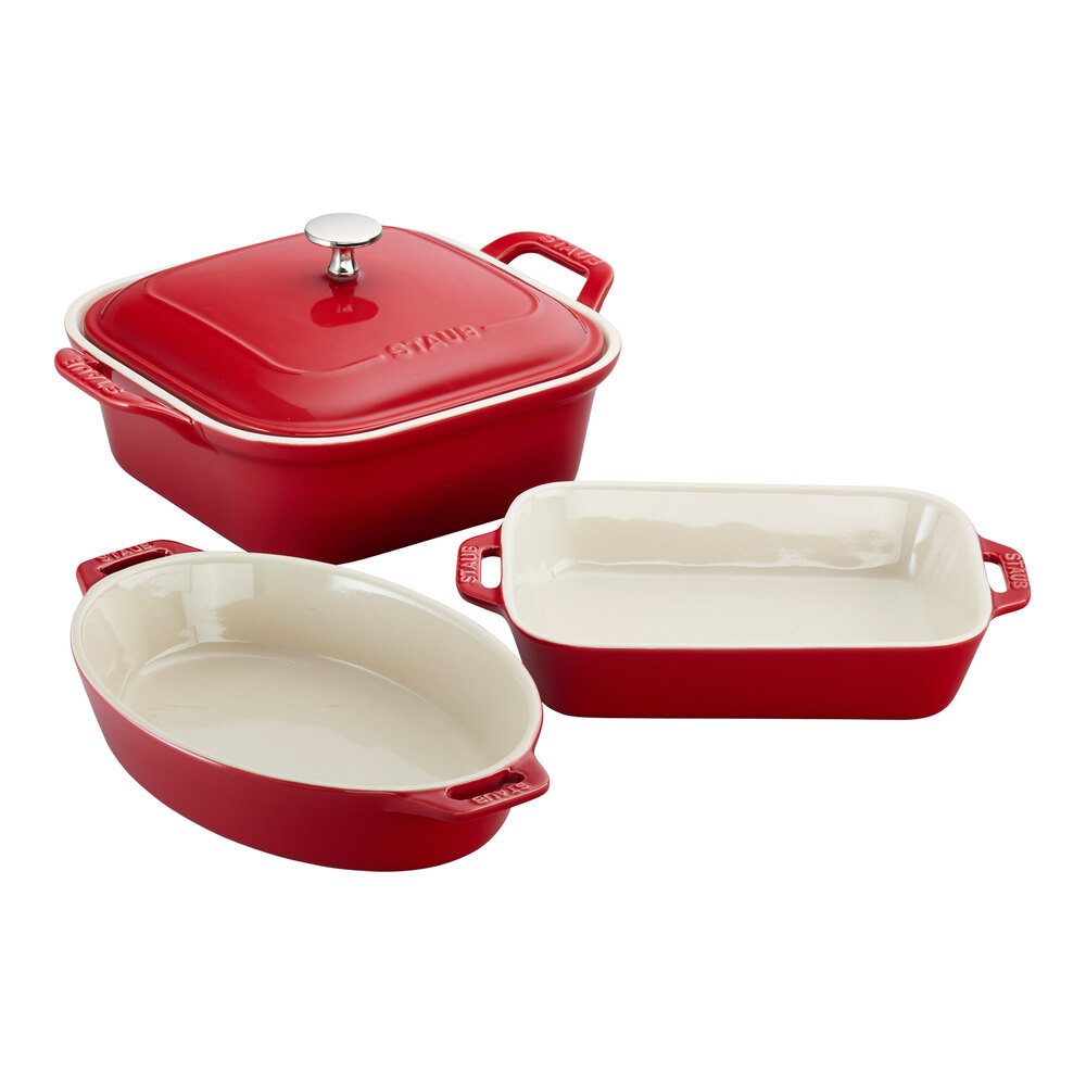 Staub 4-Piece Cherry Assorted Baking Dish Set