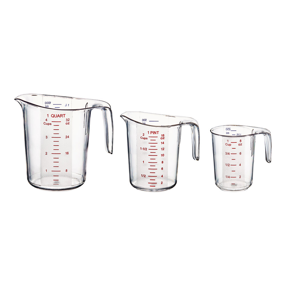 Choice 3-Piece Clear Plastic Measuring Cup Set