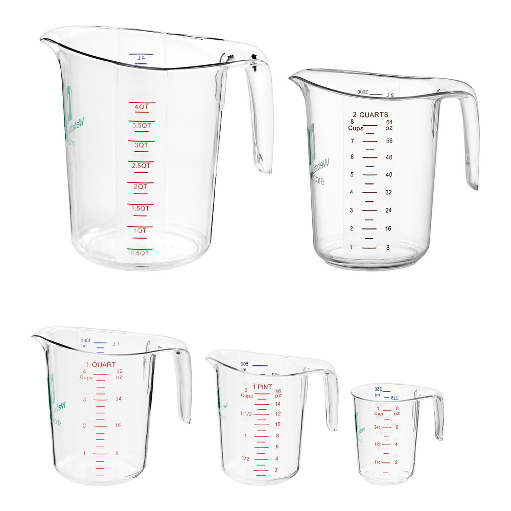 WebstaurantStore 5-Piece Clear Polycarbonate Measuring Cup Set
