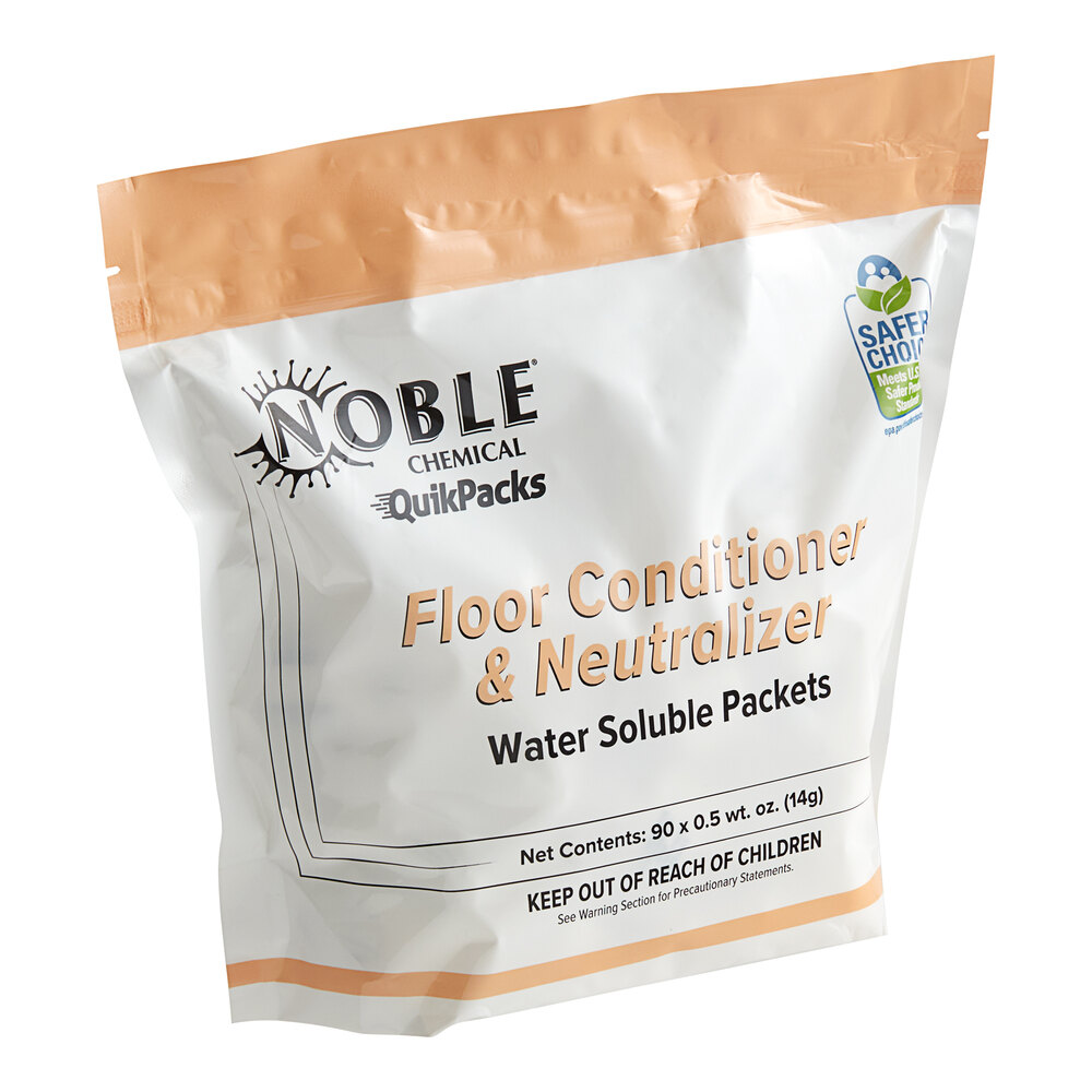 Noble QuikPacks 0.5 oz. Concentrated Floor Conditioner and Neutralizer Packs 90 Count Bag - 2/Case
