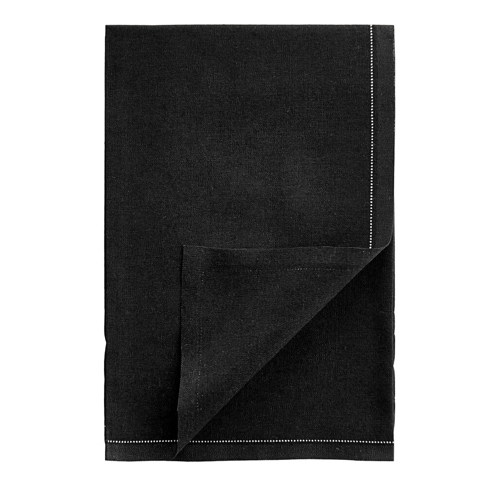 Choice 15 13/16" x 15 13/16" Customizable Black Single-Use Cotton Dinner Napkin - 25/Pack