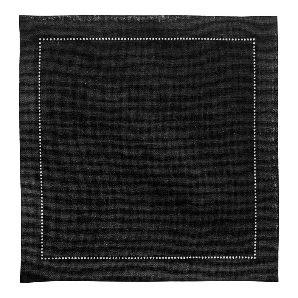 Choice 4 5/16" x 4 5/16" Customizable Black Single-Use Cotton Beverage Napkin - 100/Pack