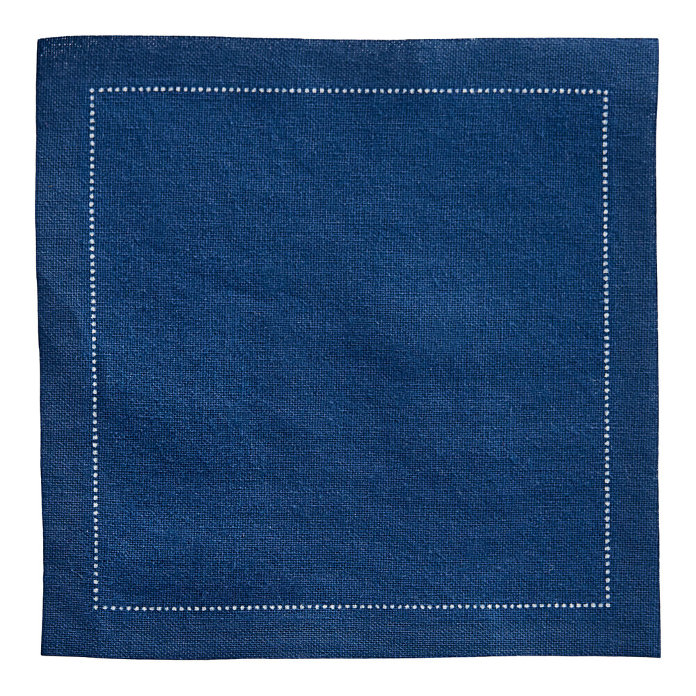 Choice 4 5/16" x 4 5/16" Customizable Navy Blue Single-Use Cotton Beverage Napkin - 1,200/Case