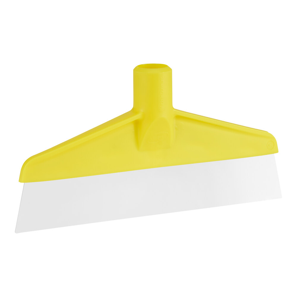 Vikan 29086 9 5/8" Yellow Polypropylene / Stainless Steel Table and Floor Scraper
