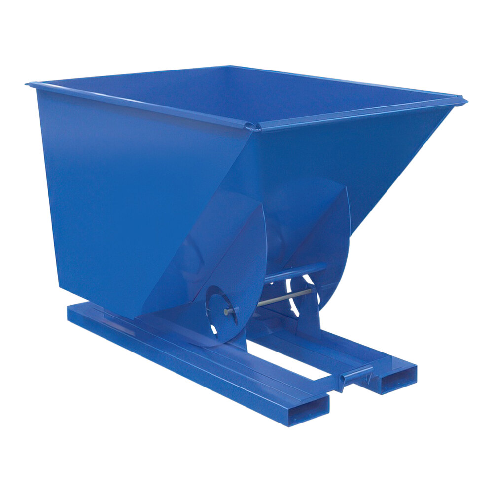 Vestil 1 Cubic Yard Light-Duty Manual Blue Steel Forklift Hopper D-100-LD-NB - 2,000 lb. Capacity