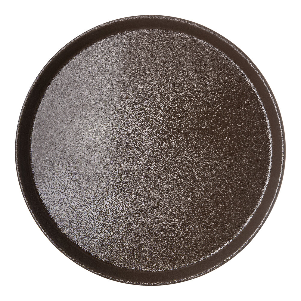 Carlisle 1400GR2076 Griptite 2 14" Brown Non Skid Fiberglass Serving Tray