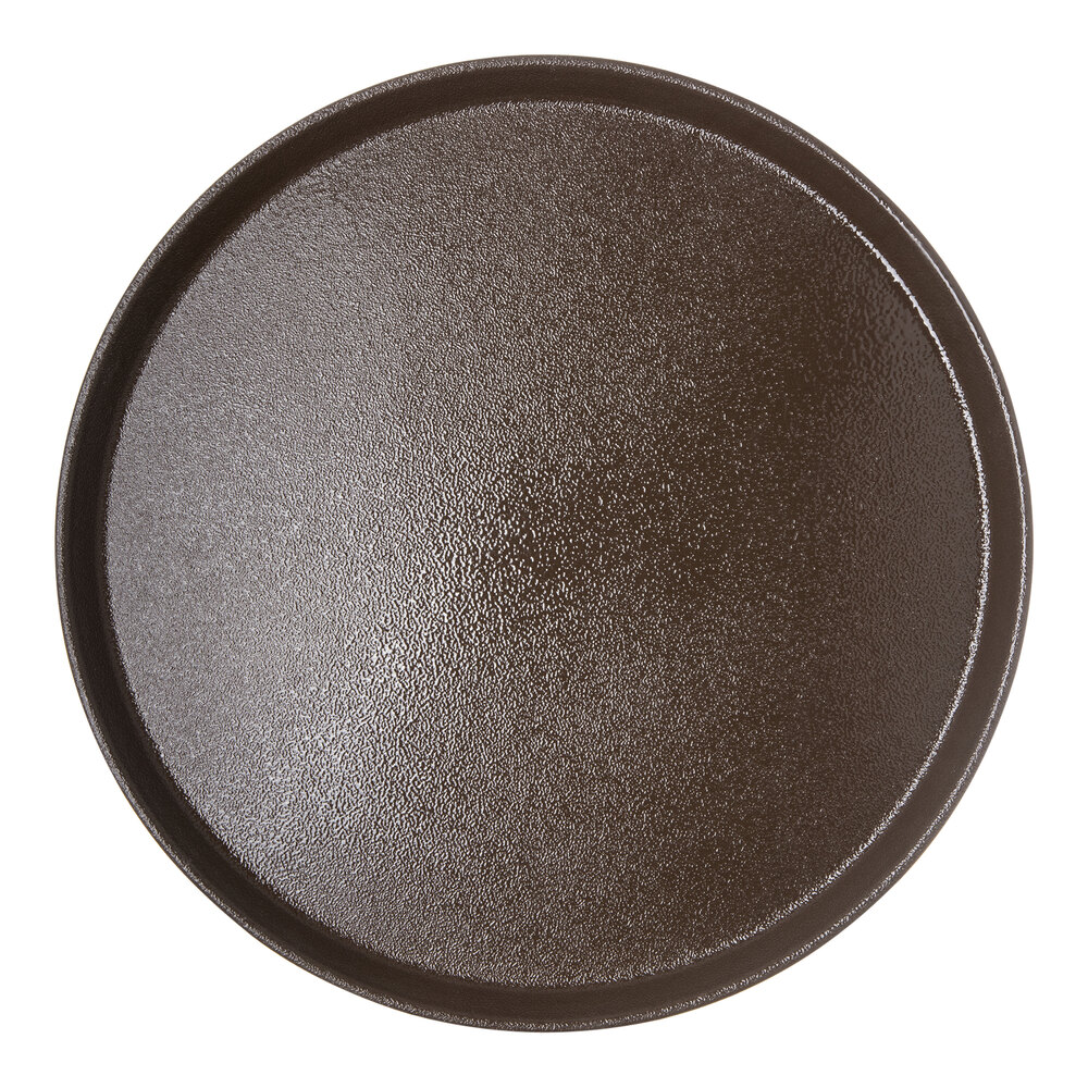 Carlisle 1600GR2076 Griptite 2 16" Brown Non Skid Fiberglass Serving Tray