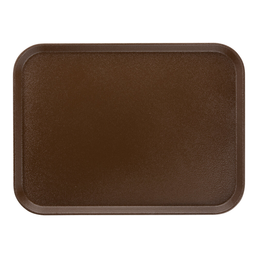 Carlisle 2015GR2076 Griptite 2 20 1/4" x 15" Brown Non Skid Fiberglass Serving Tray