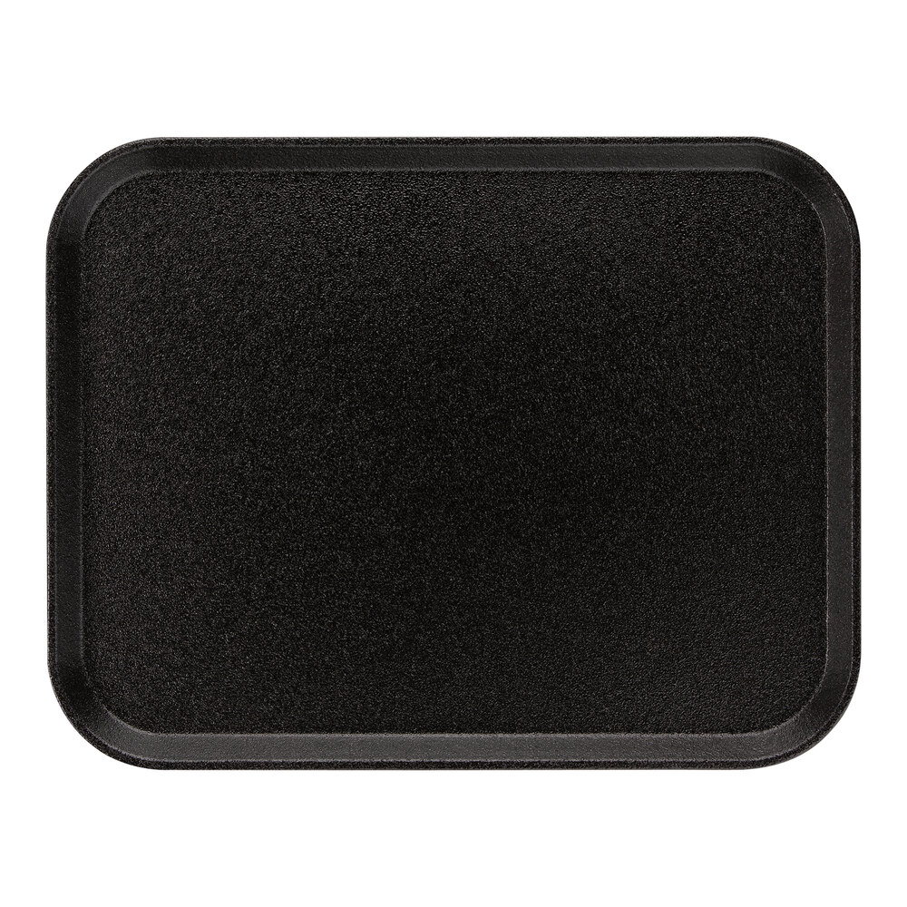 Carlisle 1814GR2004 Griptite 2 14" x 18" Black Non Skid Fiberglass Serving Tray
