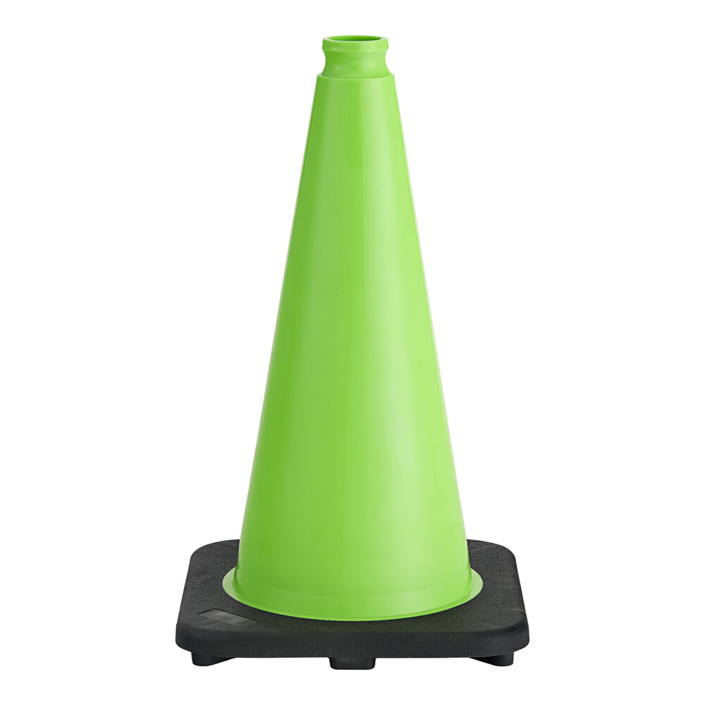 Xpose Safety 18" Lime Green Heavy-Duty PVC Traffic Cone with 3 lb. Base LTC18-1-X