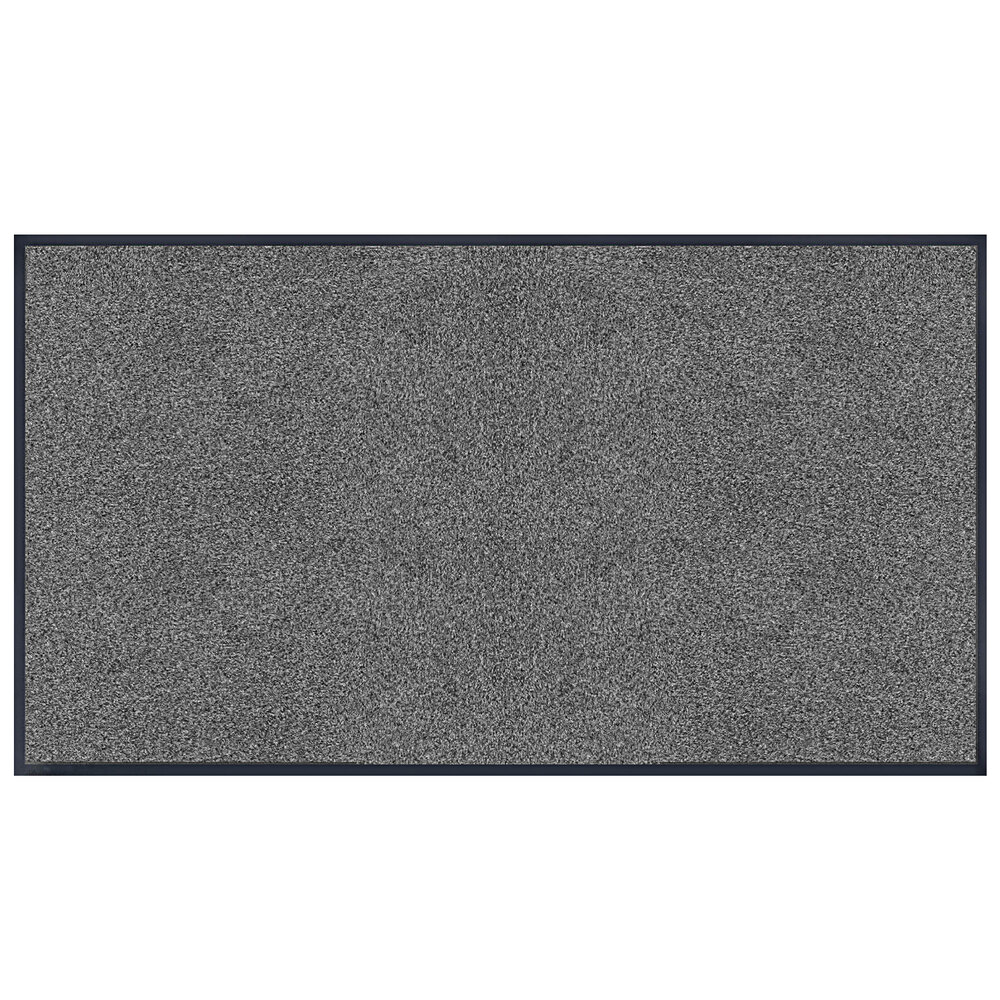 Lavex Plush Dilour 4' x 8' Gray Antimicrobial PET Fiber Indoor Entrance Mat - 3/8" Thick