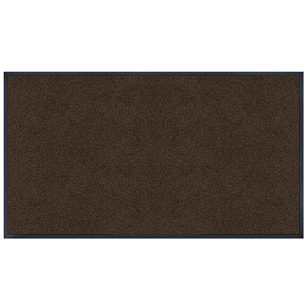 Lavex Plush Dilour 3' x 60' Brown Antimicrobial PET Fiber Indoor Entrance Mat - 3/8" Thick