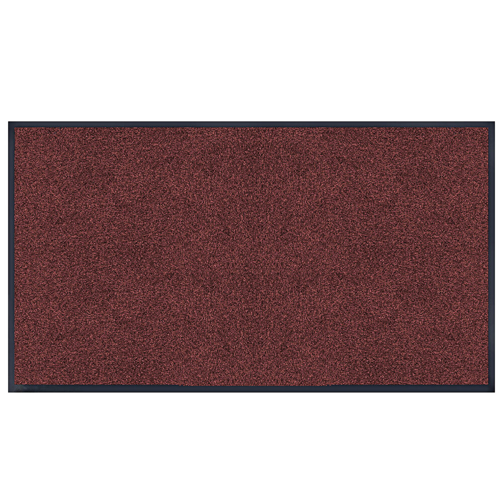 Lavex Plush Dilour 3' x 5' Red Antimicrobial PET Fiber Indoor Entrance Mat - 3/8" Thick