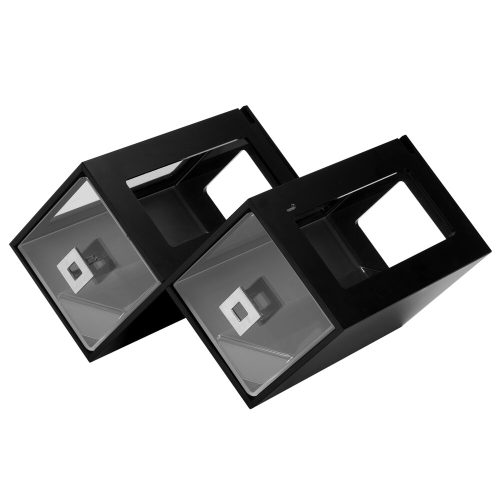 Rosseto 19" x 13" x 10" Black Bamboo Double Honeycomb Bakery Display Case with Drawers BK200BL