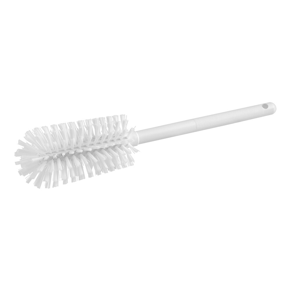 Carlisle Sparta 16" White Carafe and Server / Bottle Cleaning Brush - 3 1/4" Bristle Diameter 40001EC02