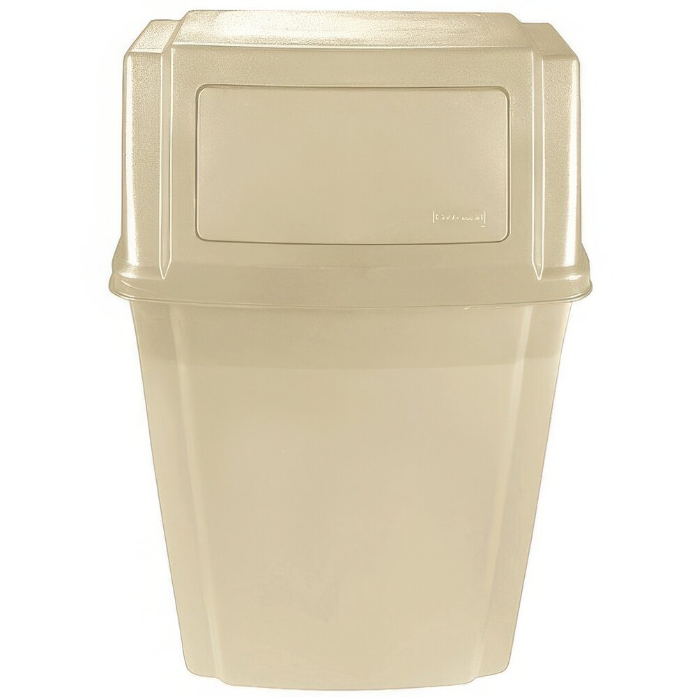 Rubbermaid® FG782200BEIG Beige 15 Gallon Wall Mount Rectangular Trash Can