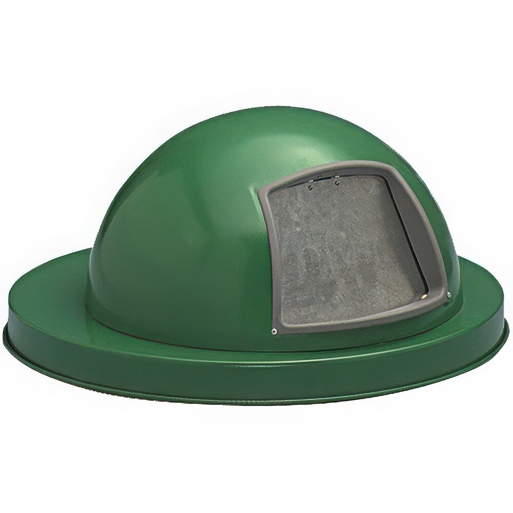 Witt Industries 5555GN Green Steel Push Door Dome Top Lid for 48 and 55 Gallon Trash Cans