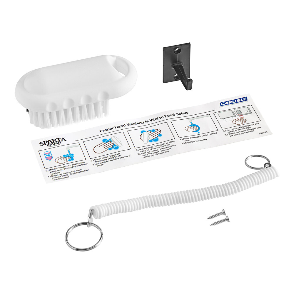 Carlisle 40021EC02 Sparta White 5" Hand and Nail Brush Kit