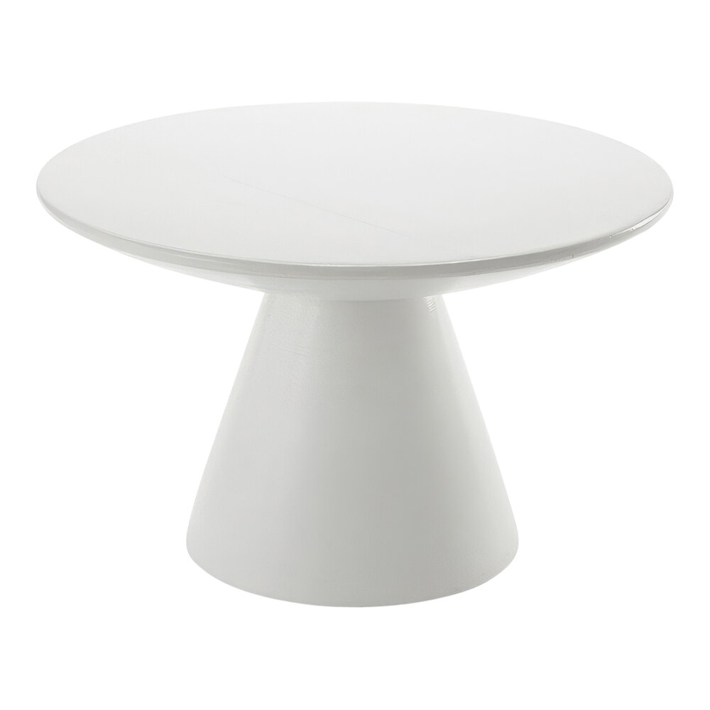 American Metalcraft Hampton Collection 11 1/2" White Round Sun-Bleached Mango Wood Pedestal