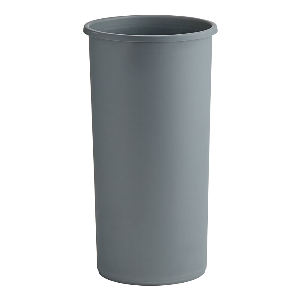 Lavex 88 Qt. / 22 Gallon Gray Round Wastebasket