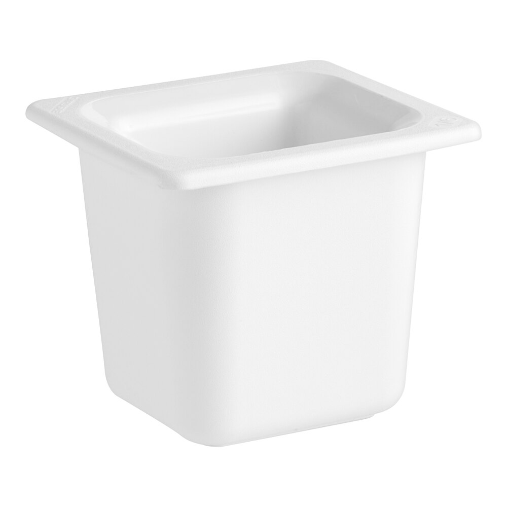 Carlisle CM110402 Coldmaster 1/6 Size White Cold ABS Plastic Food Pan - 6" Deep