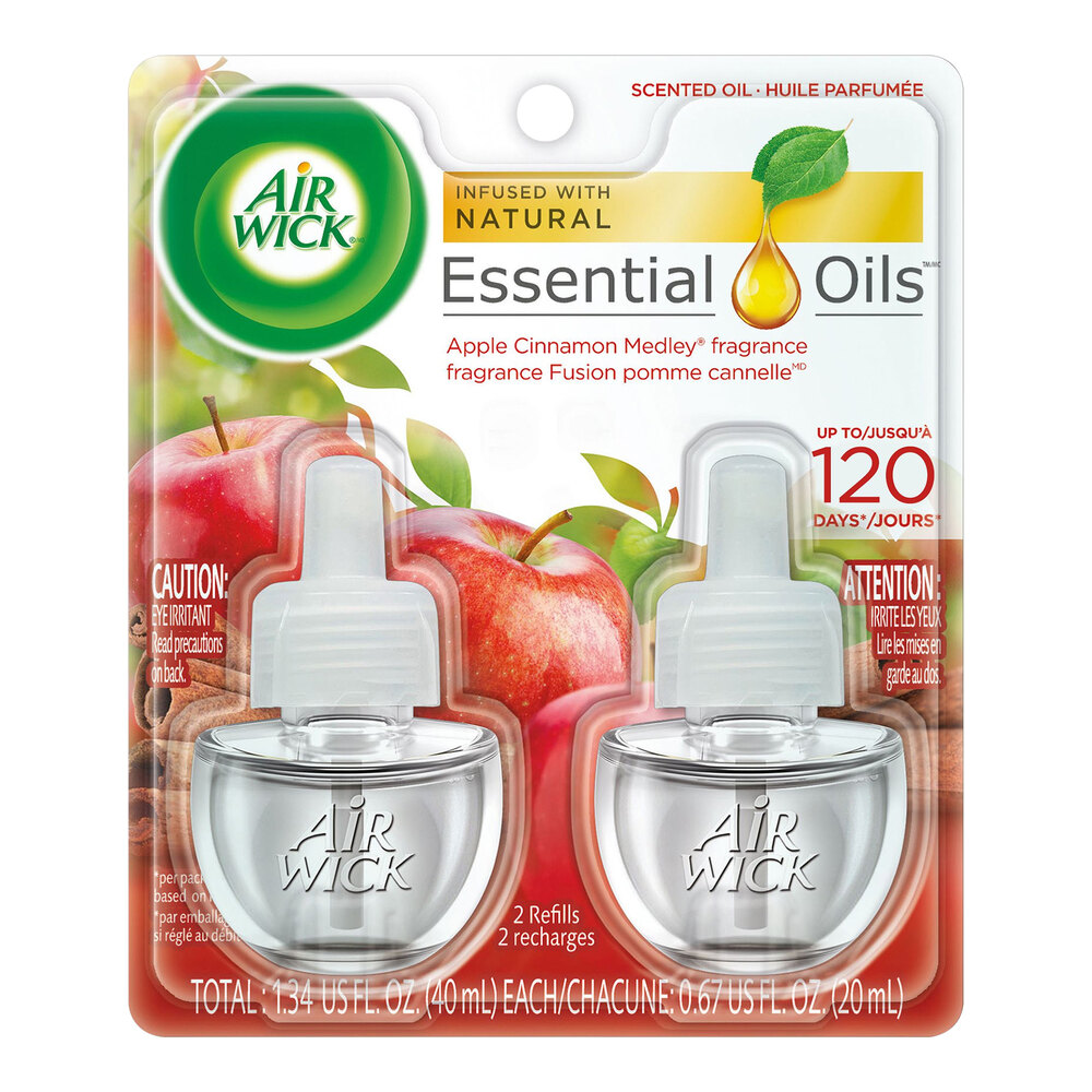Air Wick RAC80420PK Apple Cinnamon Scented Oil Fragrance Diffuser Refill - 12/Case