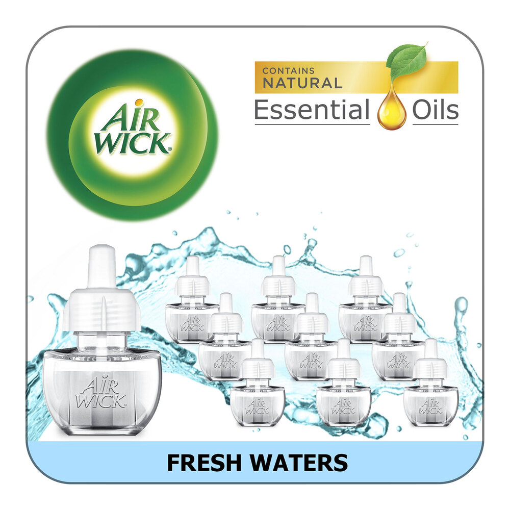 Air Wick RAC01920CT Fresh Waters Scented Oil Fragrance Diffuser Refill - 10/Pack