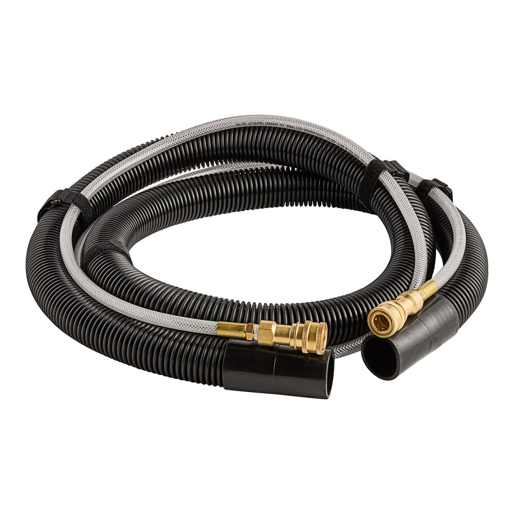 Lavex 7' External Vacuum and Solution Hose Set for Carpet Extractors