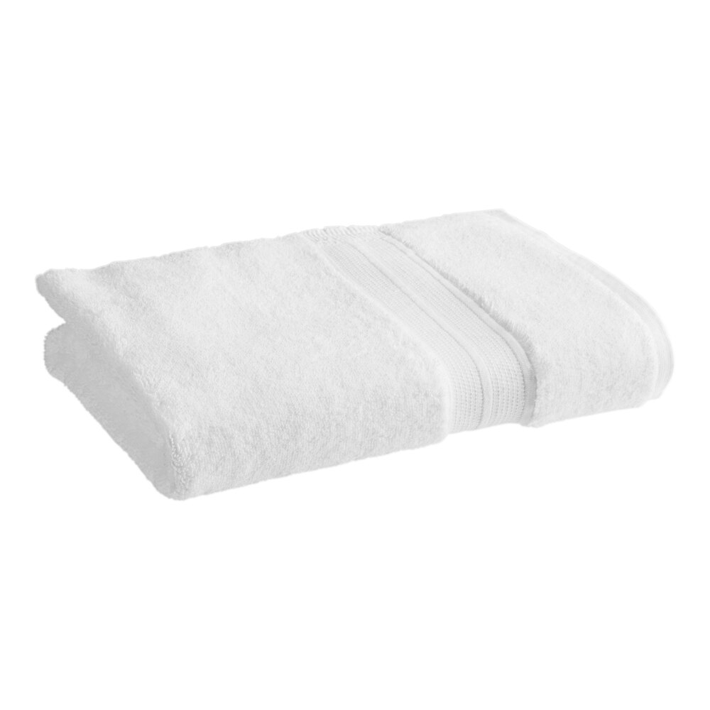 1888 Mills Sweet South 27" x 54" White 100% Long Staple Cotton Bath Towel 15 lb. - Sample