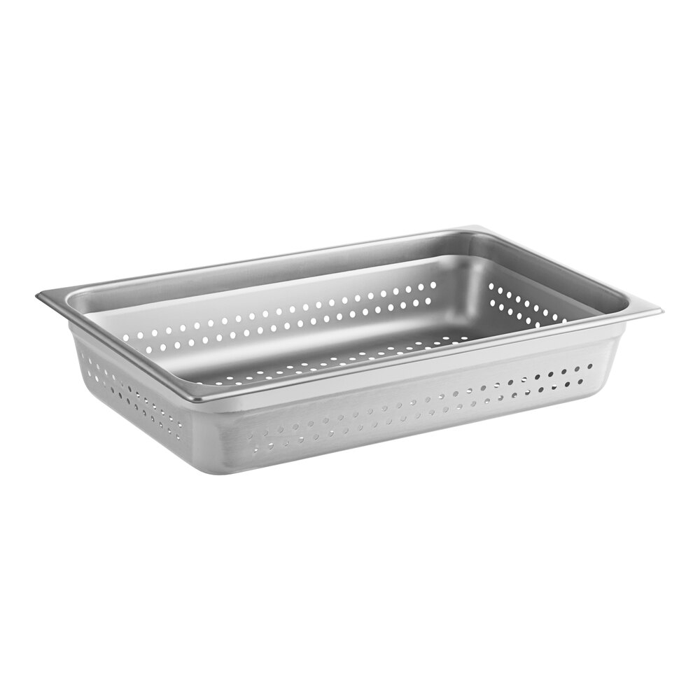Choice Full Size 4" Deep Anti-Jam Perforated Stainless Steel Steam Table / Hotel Pan - 24 Gauge